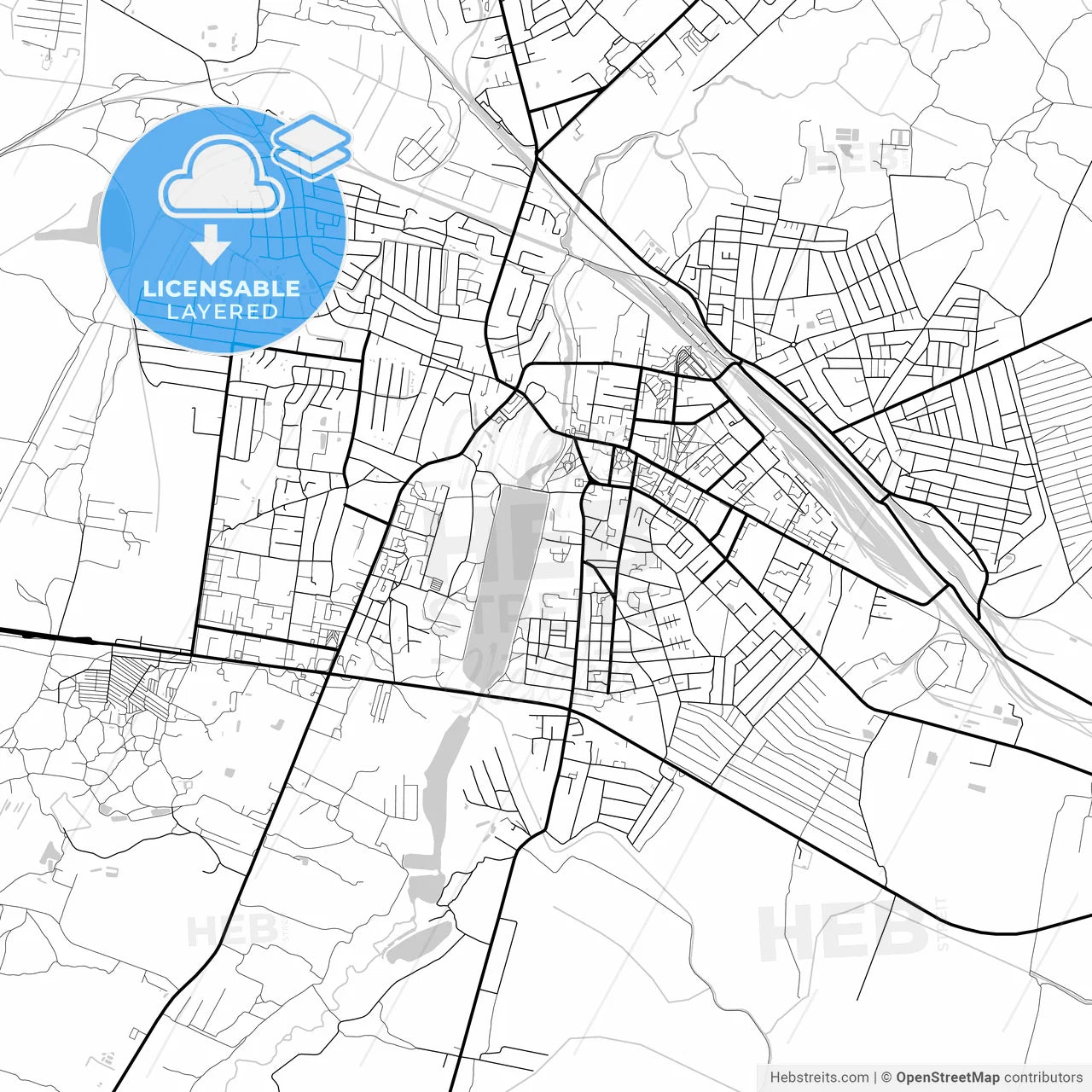 Layered PDF map of Kovel, Volyn Oblast, Ukraine