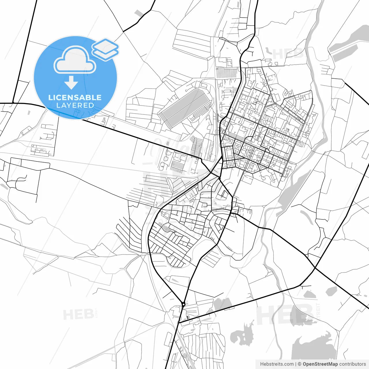 Layered PDF map of Chervonohrad, Lviv Oblast, Ukraine