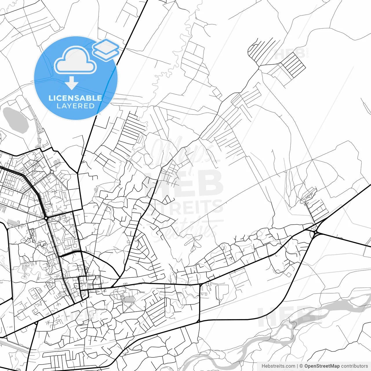 Layered PDF map of Kalush, Ivano-Frankivsk Oblast, Ukraine