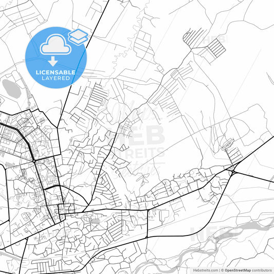 Layered PDF map of Kalush, Ivano-Frankivsk Oblast, Ukraine