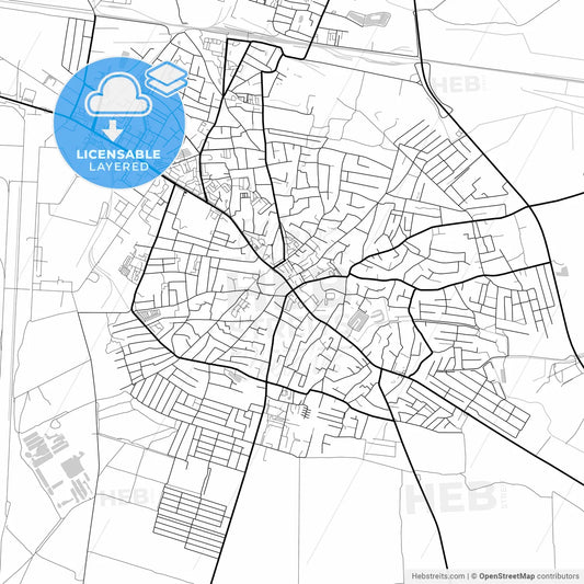 Layered PDF map of Boryspil, Kyiv Oblast, Ukraine