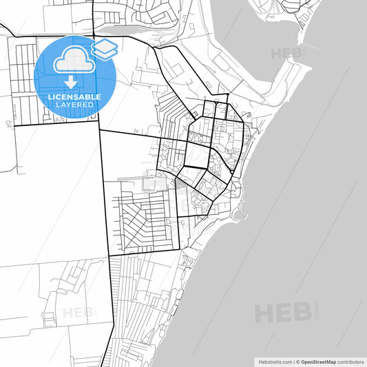 Layered PDF map of Chornomorsk, Odessa Oblast, Ukraine