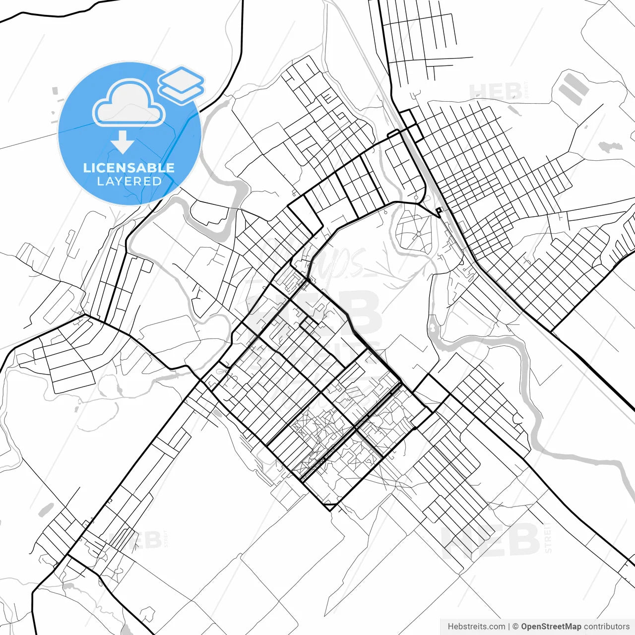 Layered PDF map of Druzhkivka, Donetsk Oblast, Ukraine