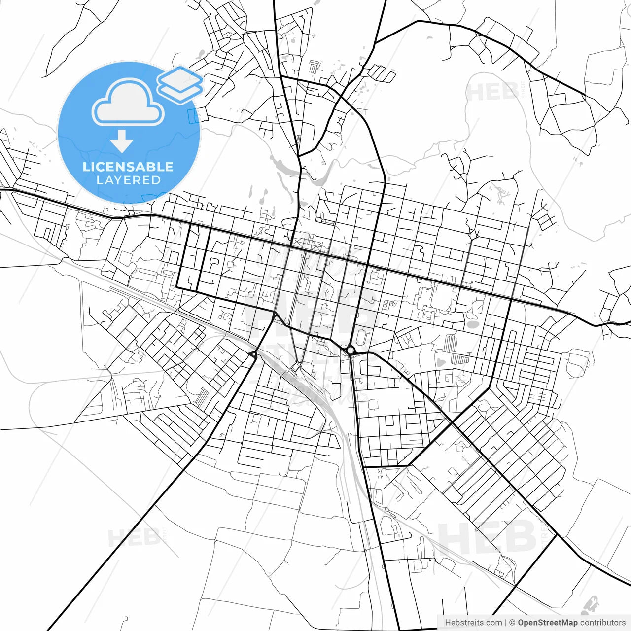 Layered PDF map of Pryluky, Chernihiv Oblast, Ukraine