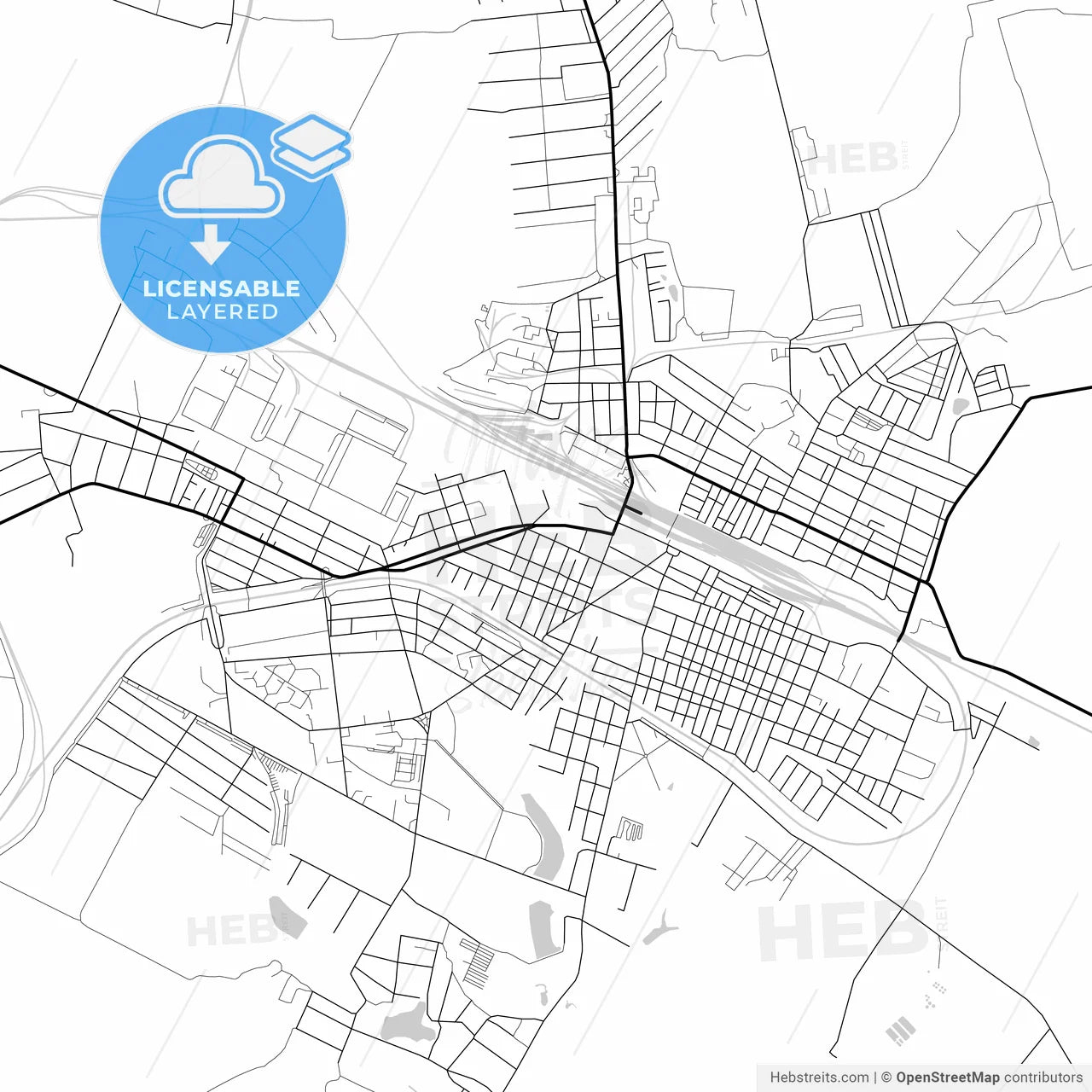 Layered PDF map of Lozova, Kharkiv Oblast, Ukraine
