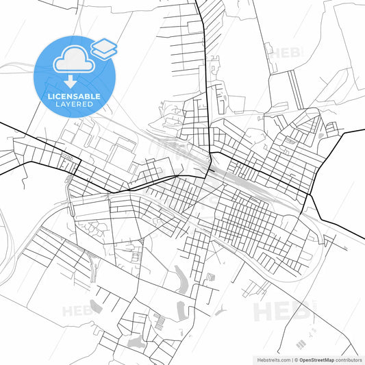Layered PDF map of Lozova, Kharkiv Oblast, Ukraine