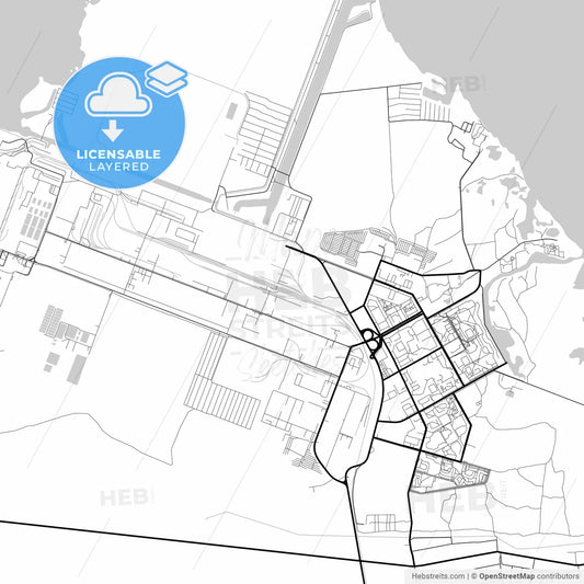 Layered PDF map of Enerhodar, Zaporizhia Oblast, Ukraine
