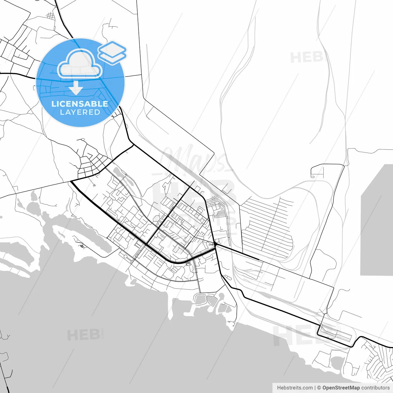 Layered PDF map of Horishni Plavni, Poltava Oblast, Ukraine