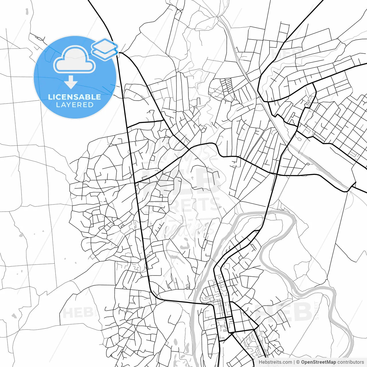 Layered PDF map of Izium, Kharkiv Oblast, Ukraine