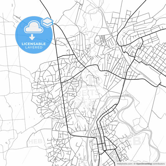 Layered PDF map of Izium, Kharkiv Oblast, Ukraine