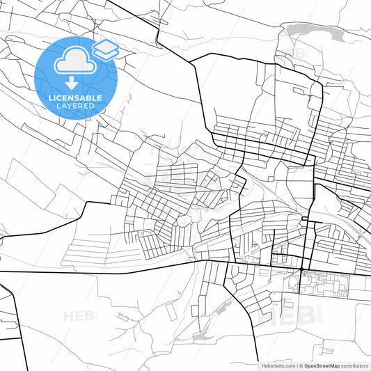 Layered PDF map of Shakhtarsk, Donetsk Oblast, Ukraine