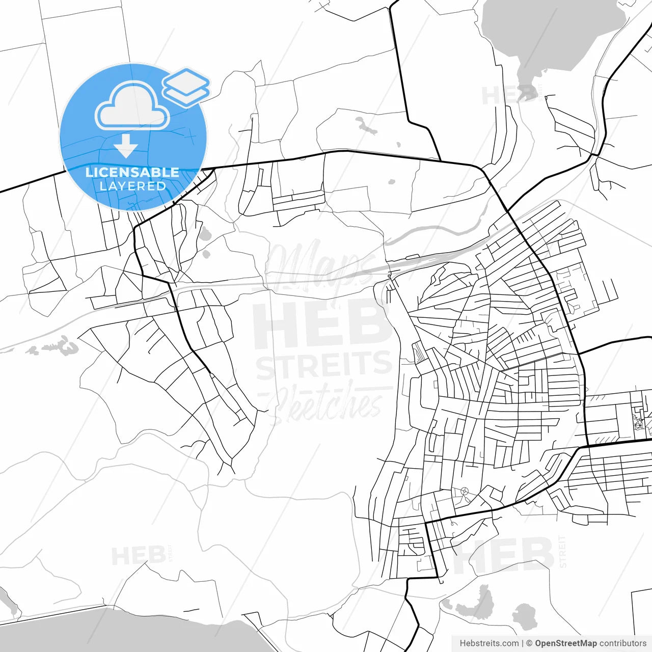 Layered PDF map of Marhanets, Dnipropetrovsk Oblast, Ukraine