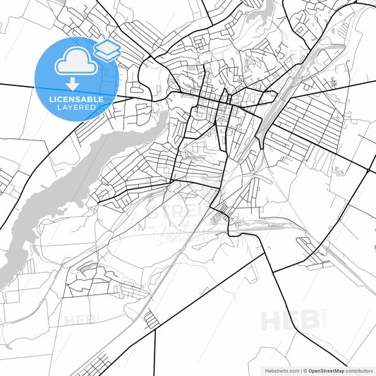 Layered PDF map of Fastiv, Kyiv Oblast, Ukraine