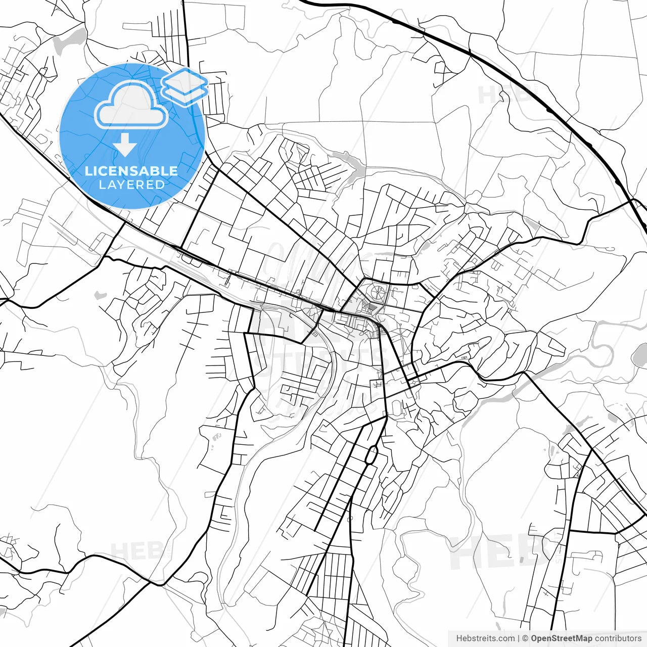 Layered PDF map of Lubny, Poltava Oblast, Ukraine