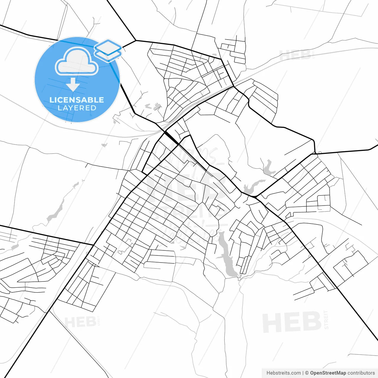 Layered PDF map of Rovenky, Luhansk Oblast, Ukraine