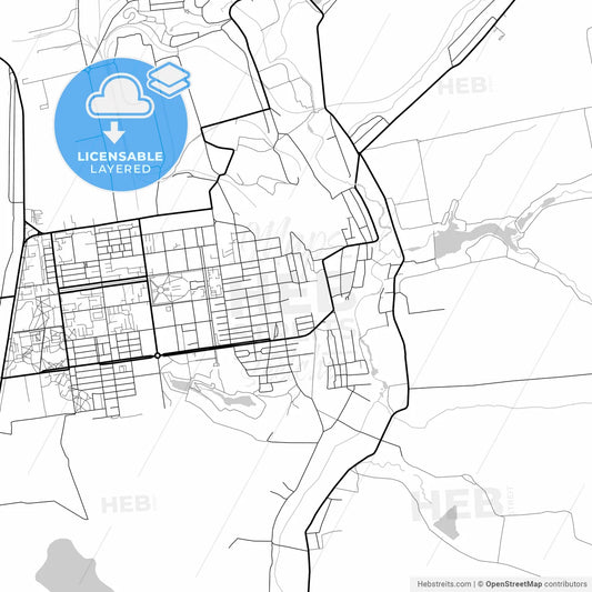 Layered PDF map of Zhovti Vody, Dnipropetrovsk Oblast, Ukraine