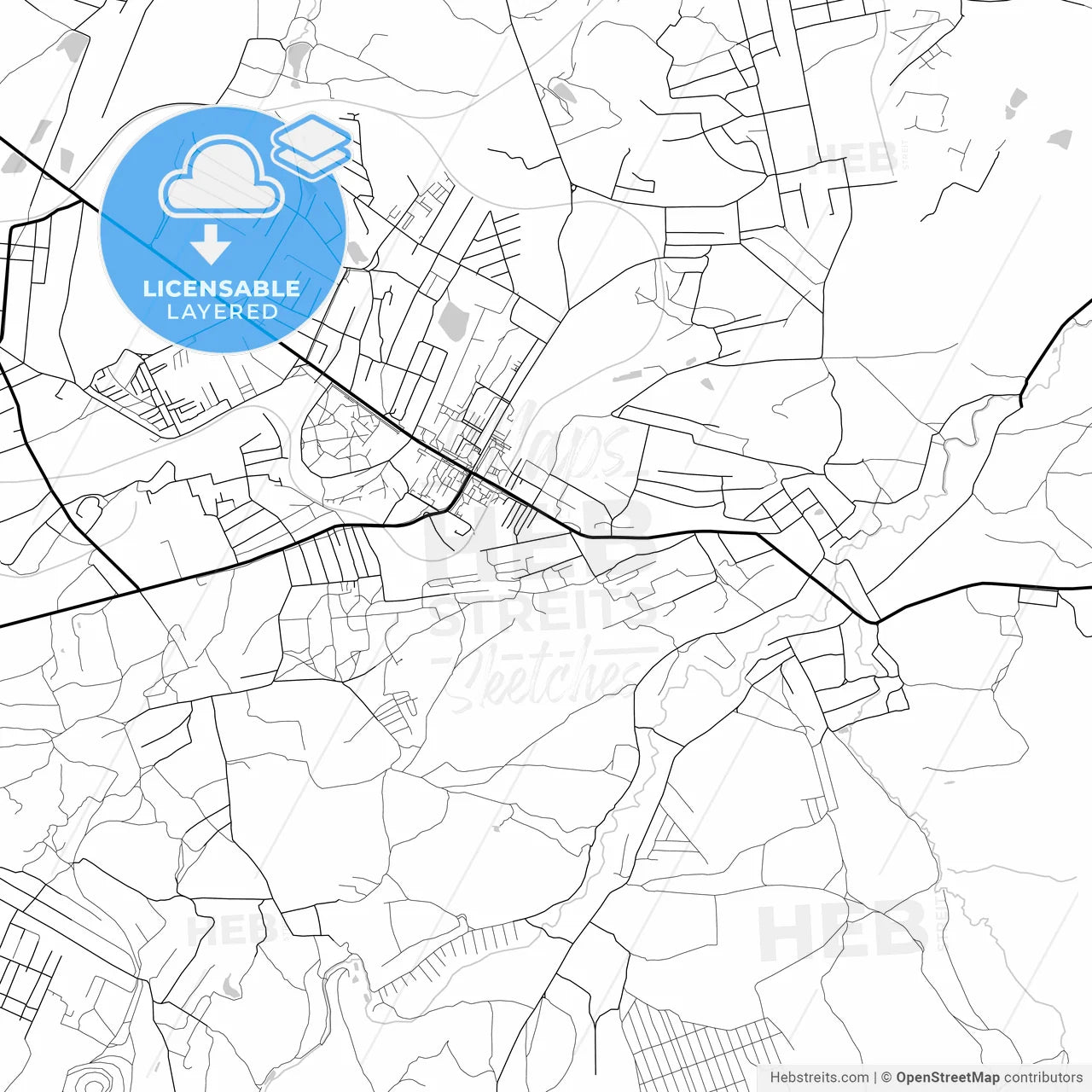 Layered PDF map of Brianka, Luhansk Oblast, Ukraine