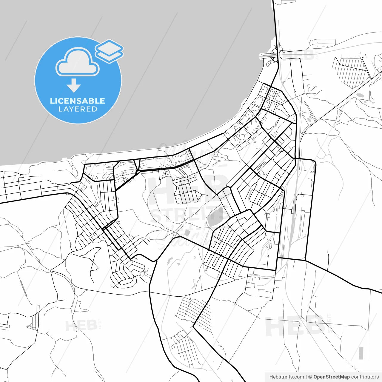 Layered PDF map of Svitlovodsk, Kirovohrad Oblast, Ukraine
