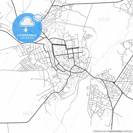 Layered PDF map of Romny, Sumy Oblast, Ukraine