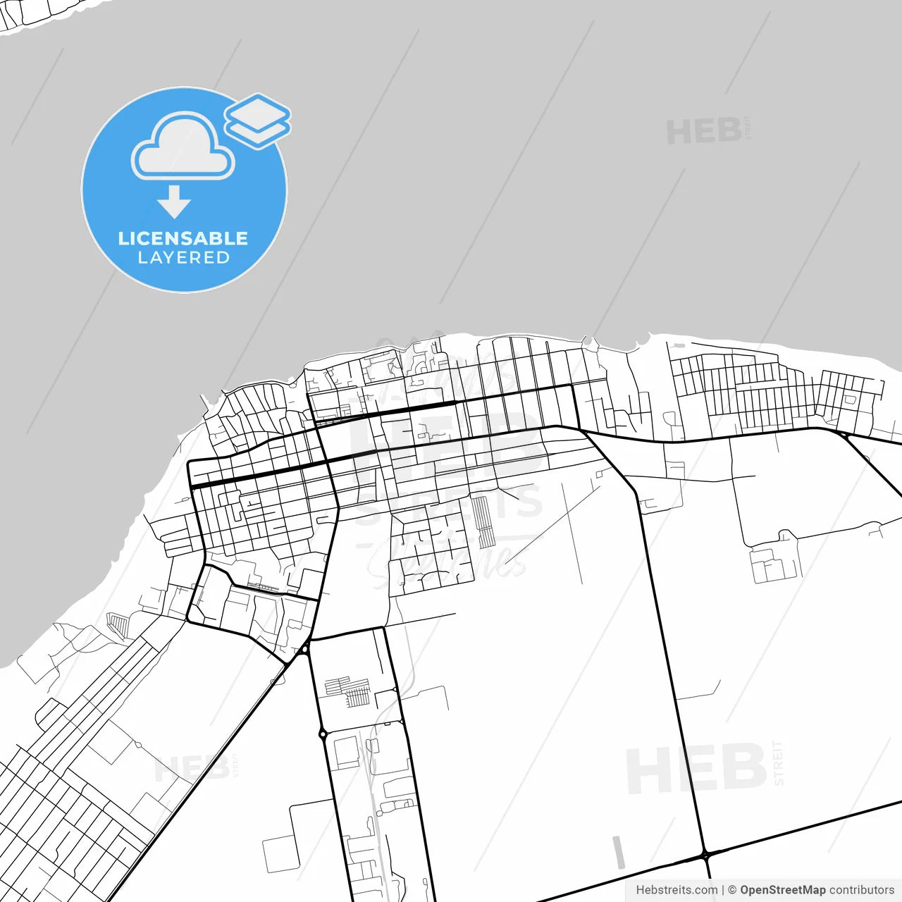 Layered PDF map of Kakhovka, Kherson Oblast, Ukraine