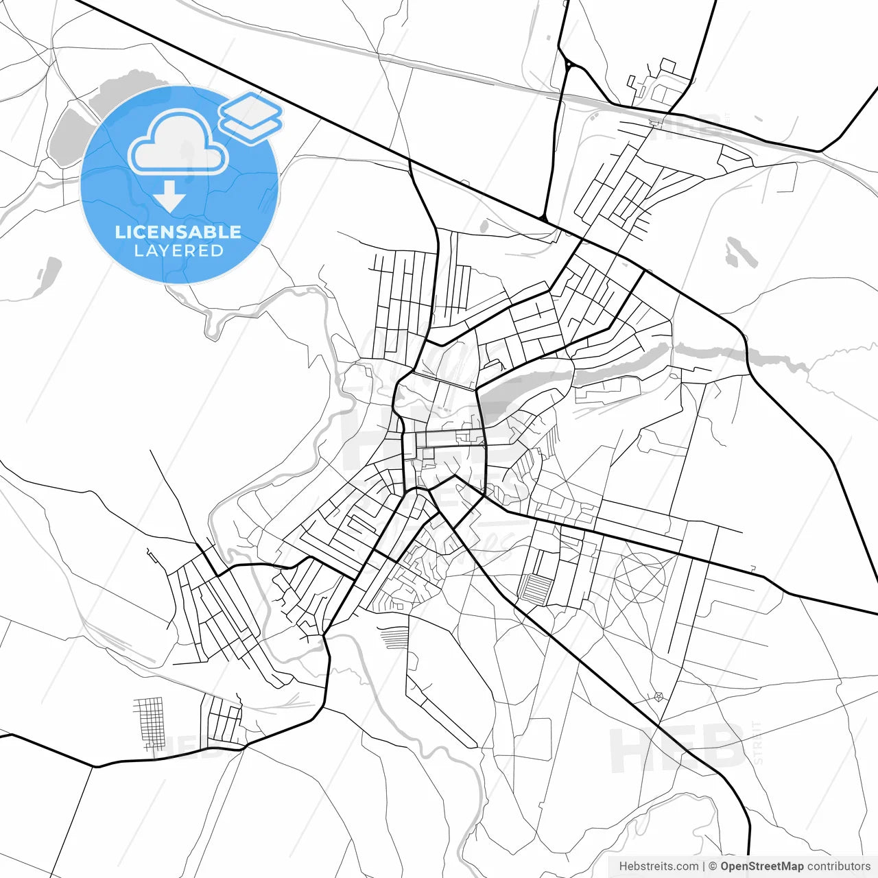 Layered PDF map of Slavuta, Khmelnytskyi Oblast, Ukraine