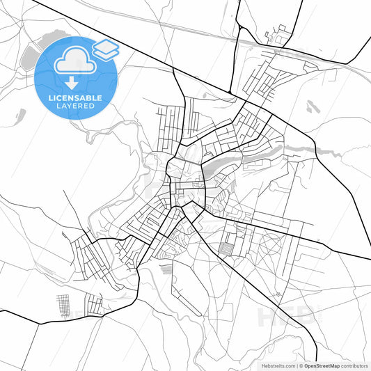 Layered PDF map of Slavuta, Khmelnytskyi Oblast, Ukraine