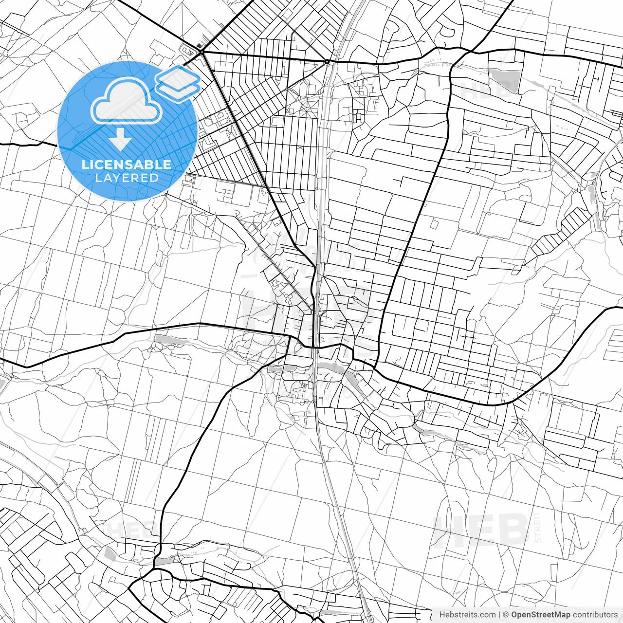 Layered PDF map of Boiarka, Kyiv Oblast, Ukraine