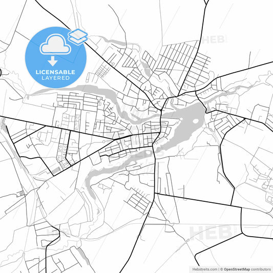 Layered PDF map of Starokostiantyniv, Khmelnytskyi Oblast, Ukraine