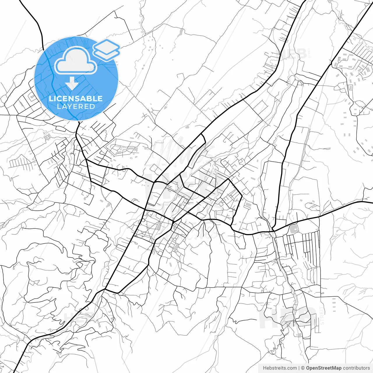 Layered PDF map of Boryslav, Lviv Oblast, Ukraine