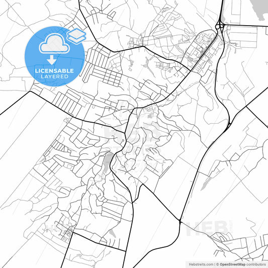 Layered PDF map of Obukhiv, Kyiv Oblast, Ukraine