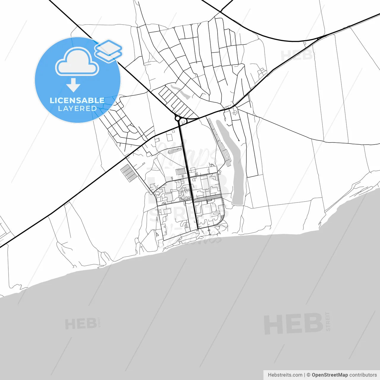 Layered PDF map of Yuzhne, Odessa Oblast, Ukraine
