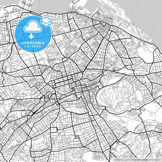 Layered PDF map of Edinburgh, Edinburgh, Scotland