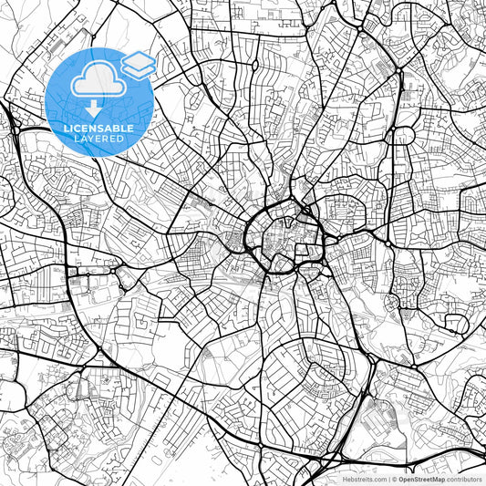 Layered PDF map of Coventry, West Midlands, England