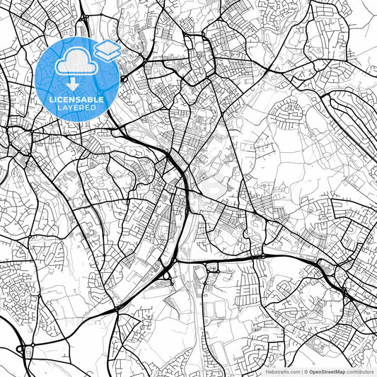 Layered PDF map of Stoke-on-Trent, West Midlands, England