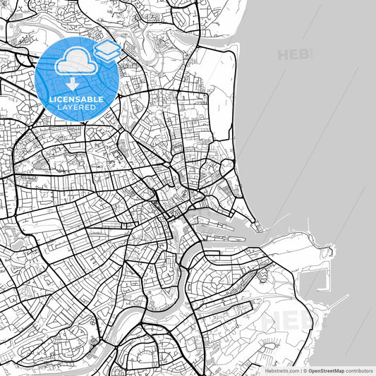 Layered PDF map of Aberdeen, Aberdeen, Scotland