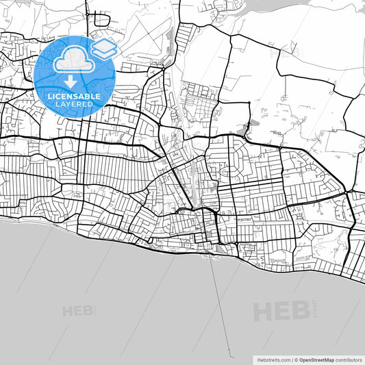 Layered PDF map of Southend-on-Sea, East of England, England