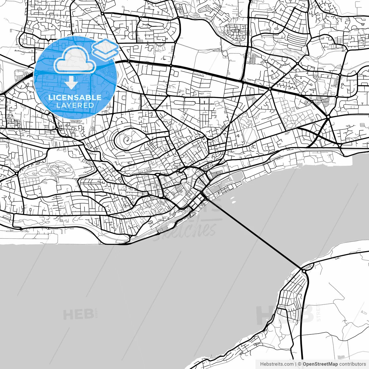 Layered PDF map of Dundee, Dundee, Scotland