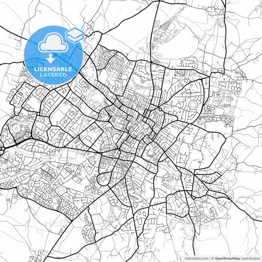 Layered PDF map of Cheltenham, South West England, England