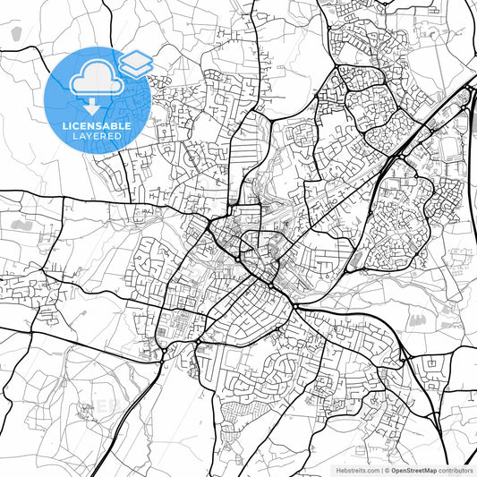 Layered PDF map of Chelmsford, East of England, England