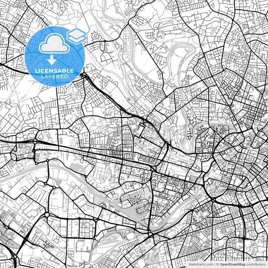 Layered PDF map of Salford, North West England, England