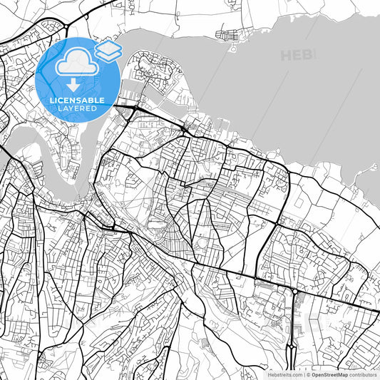 Layered PDF map of Gillingham, South East England, England