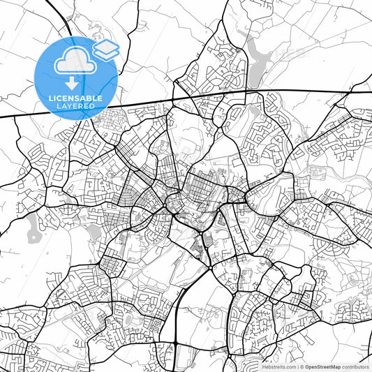 Layered PDF map of Saint Helens, North West England, England