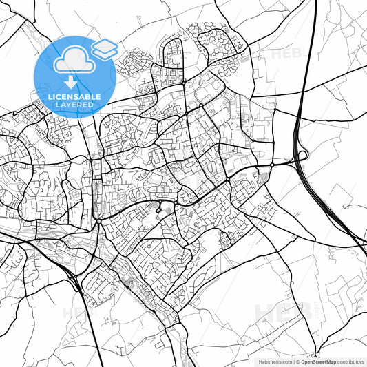 Layered PDF map of Hemel Hempstead, East of England, England