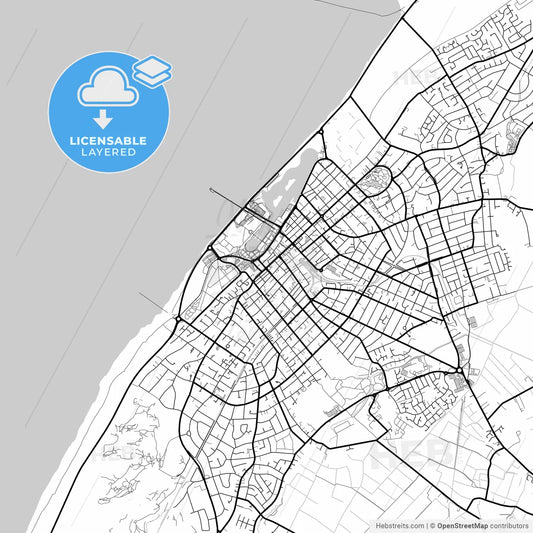 Layered PDF map of Southport, North West England, England