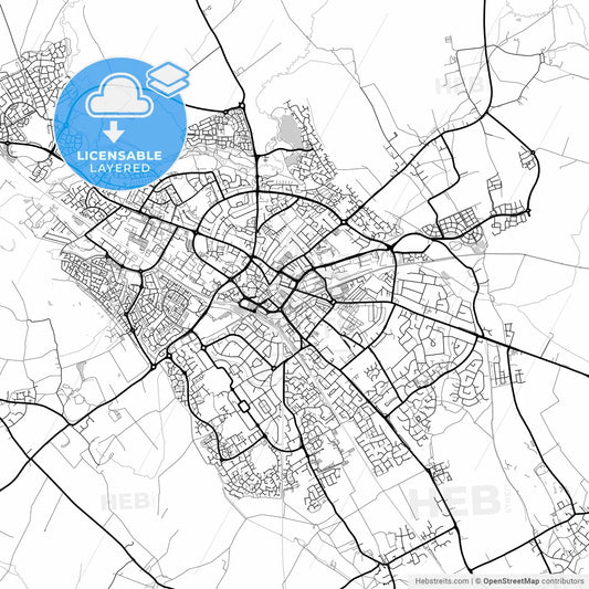 Layered PDF map of Aylesbury, South East England, England