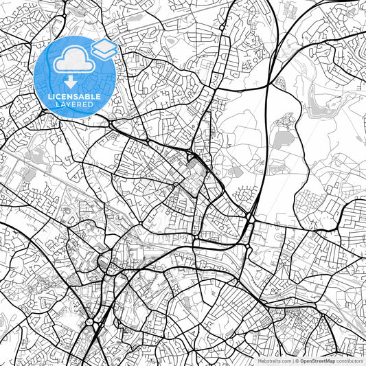 Layered PDF map of West Bromwich, West Midlands, England