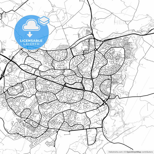 Layered PDF map of East Kilbride, South Lanarkshire, Scotland