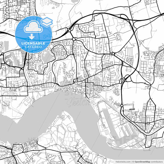 Layered PDF map of Grays, East of England, England
