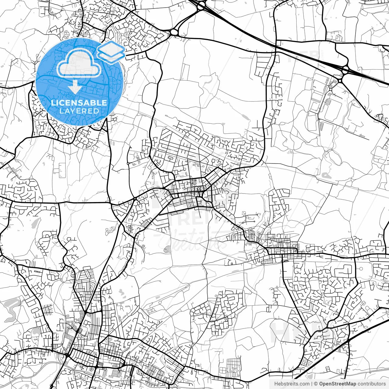 Layered PDF map of Atherton, North West England, England