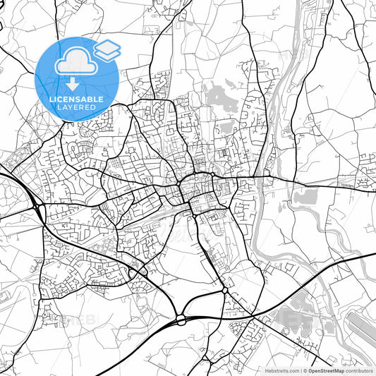 Layered PDF map of Maidenhead, South East England, England